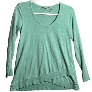 Soft Surroundings XSmall Asymmetric Hem Pullover Scoop Neck Top‎ Seafoam coastal